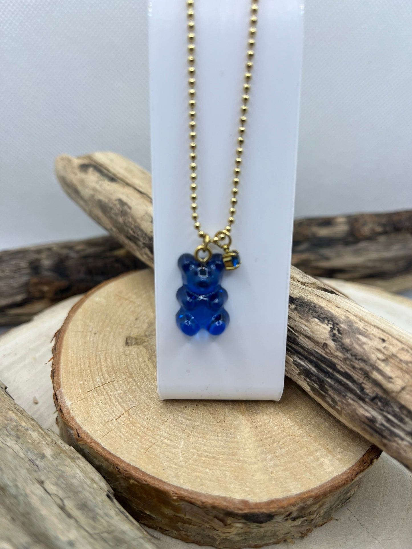 Collier Chaîne fine Avec son Pendentif Nounours Bleu