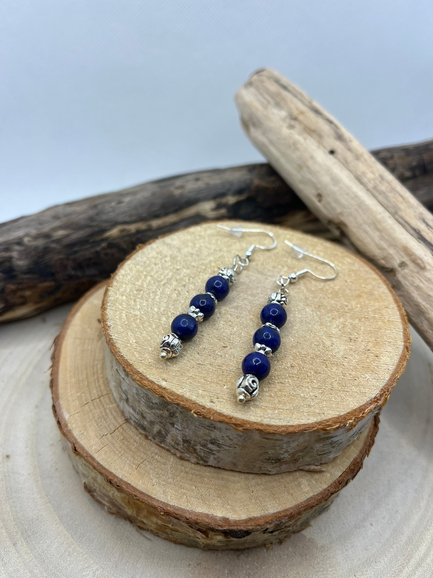 Boucles d'oreilles Pendante en Lapis Lazuli - Fait main