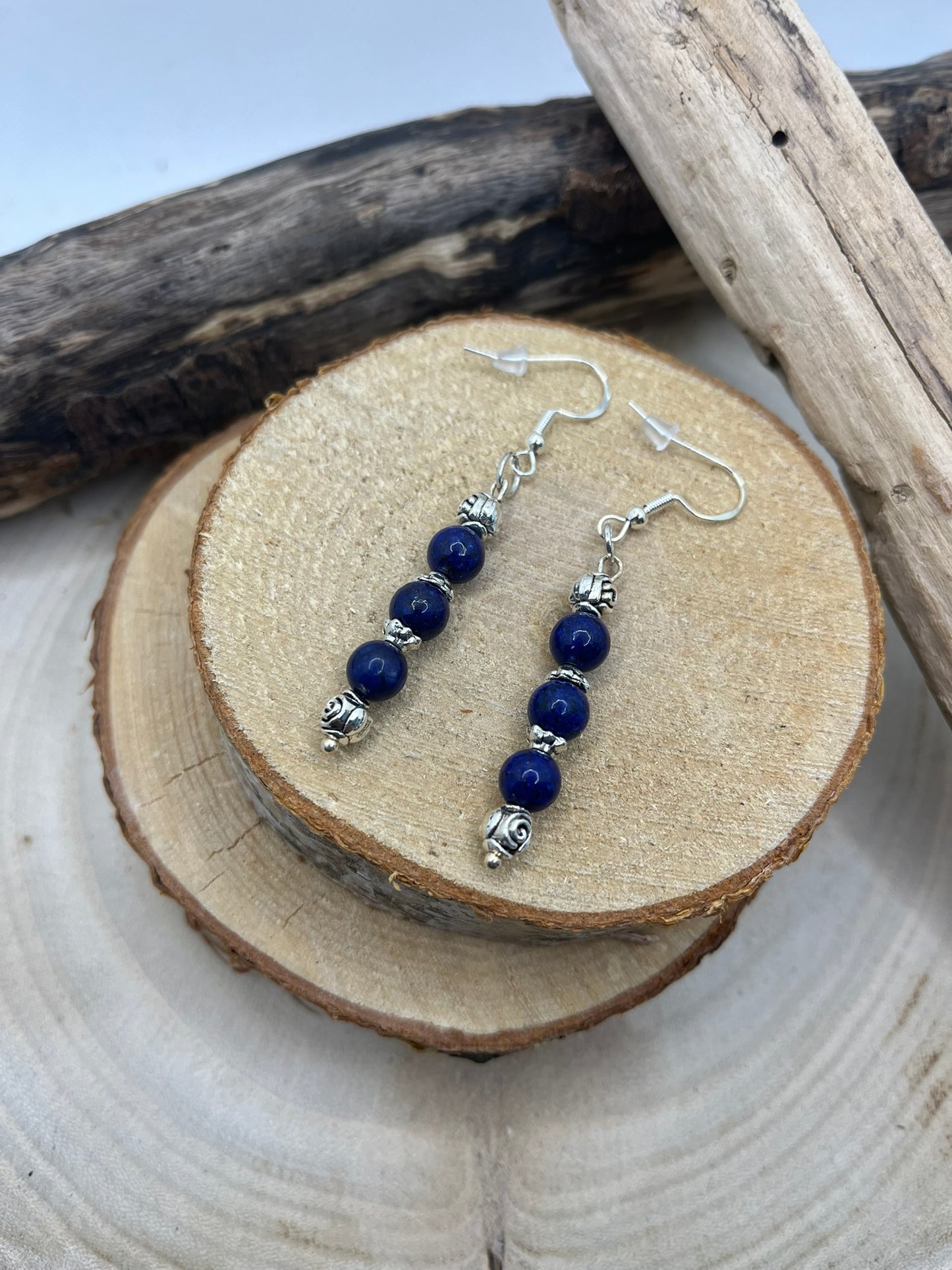 Boucles d'oreilles Pendante en Lapis Lazuli - Fait main