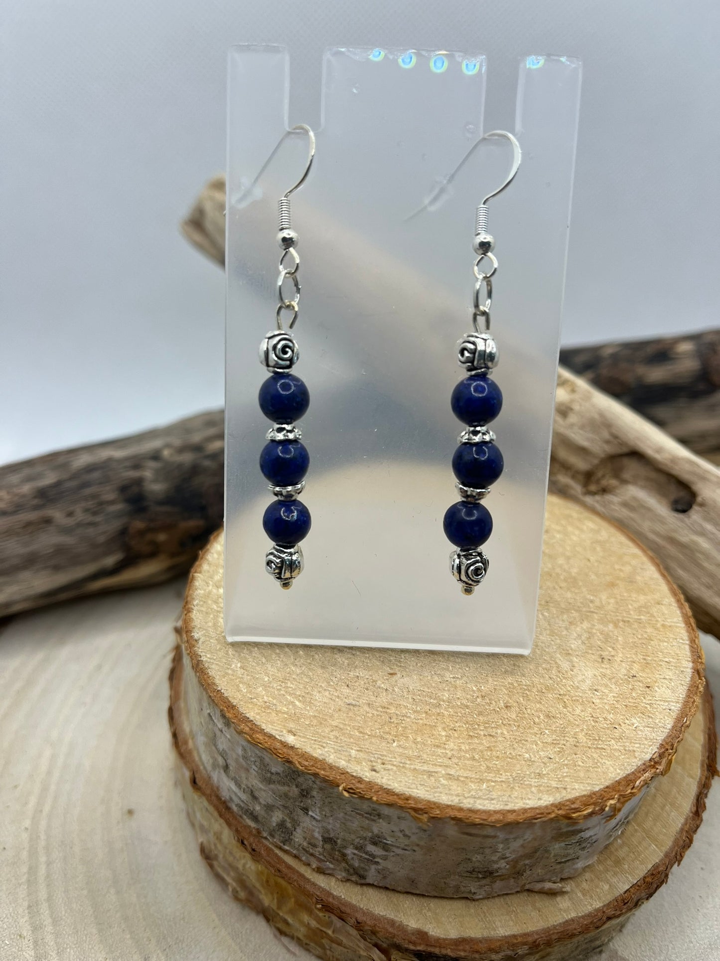 Boucles d'oreilles Pendante en Lapis Lazuli - Fait main