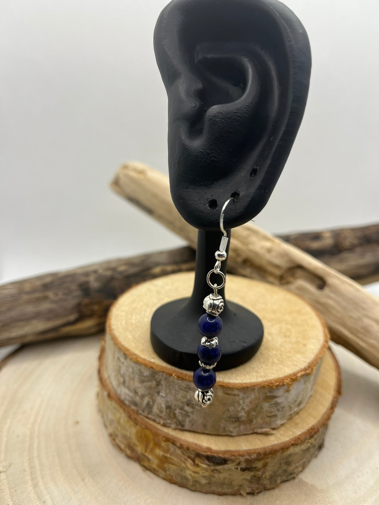 Boucles d'oreilles Pendante en Lapis Lazuli - Fait main
