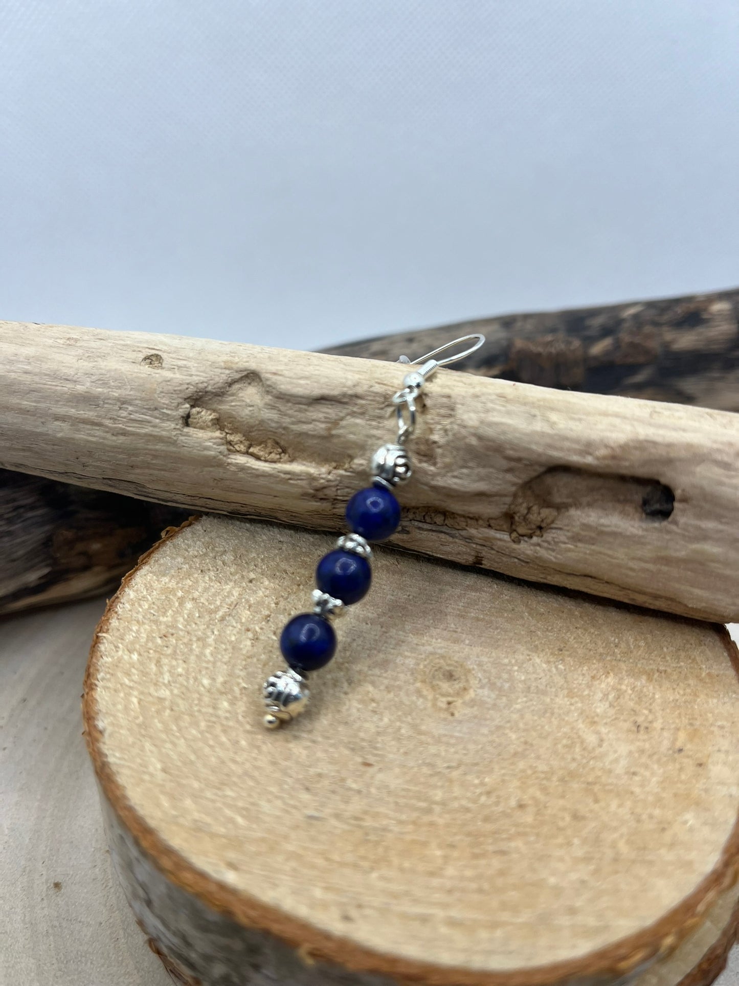 Boucles d'oreilles Pendante en Lapis Lazuli - Fait main