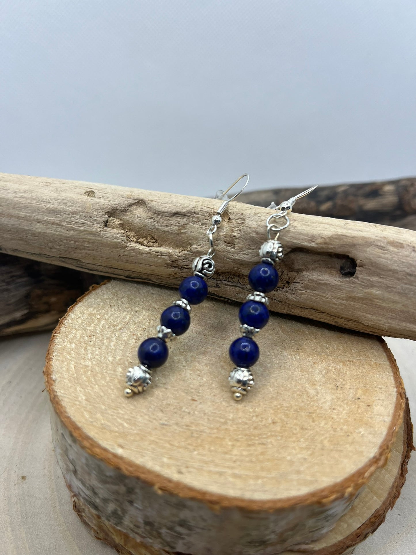 Boucles d'oreilles Pendante en Lapis Lazuli - Fait main