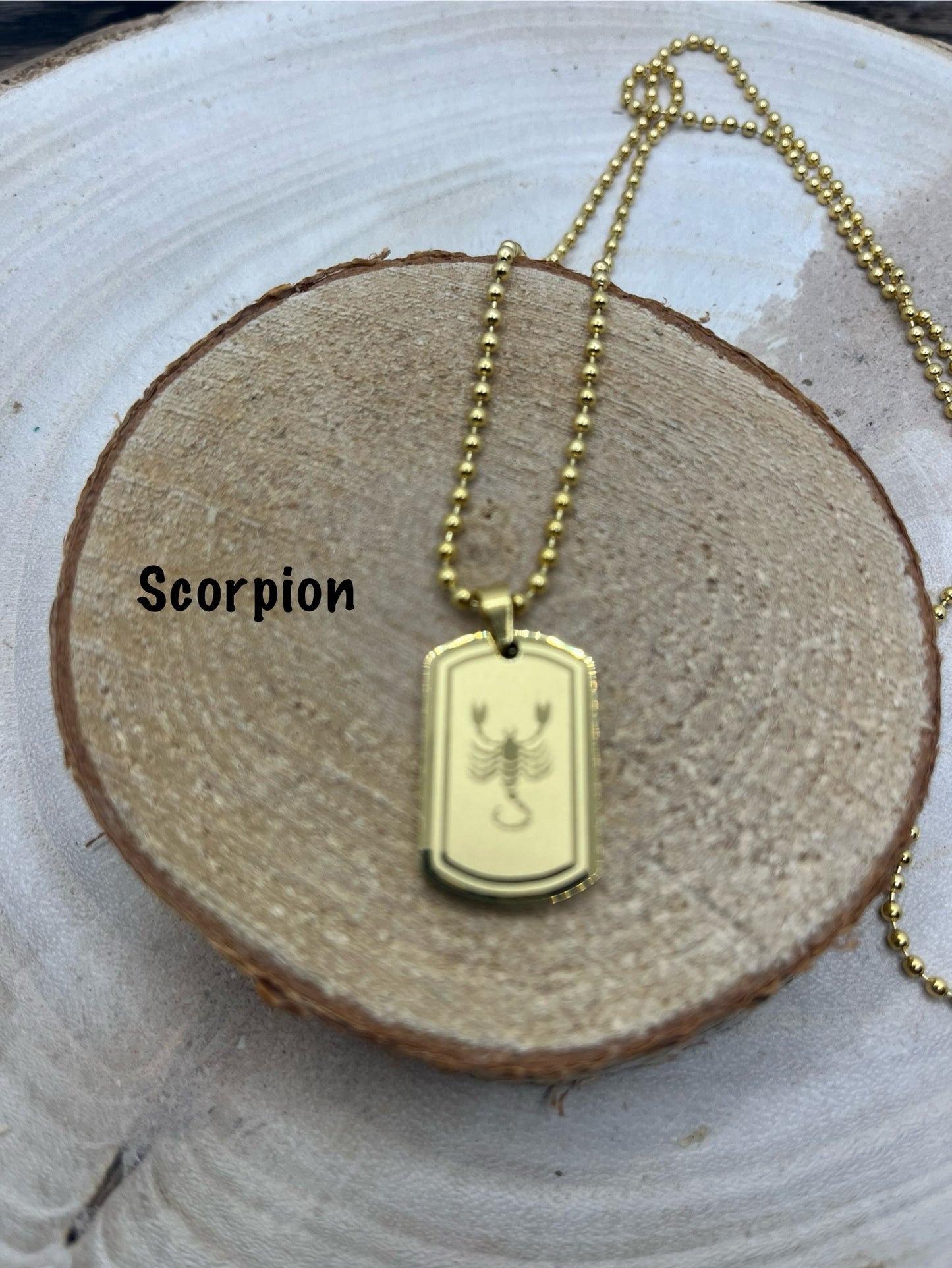 Collier pendentif signe astrologique Zodiaque en Acier inoxydable doré