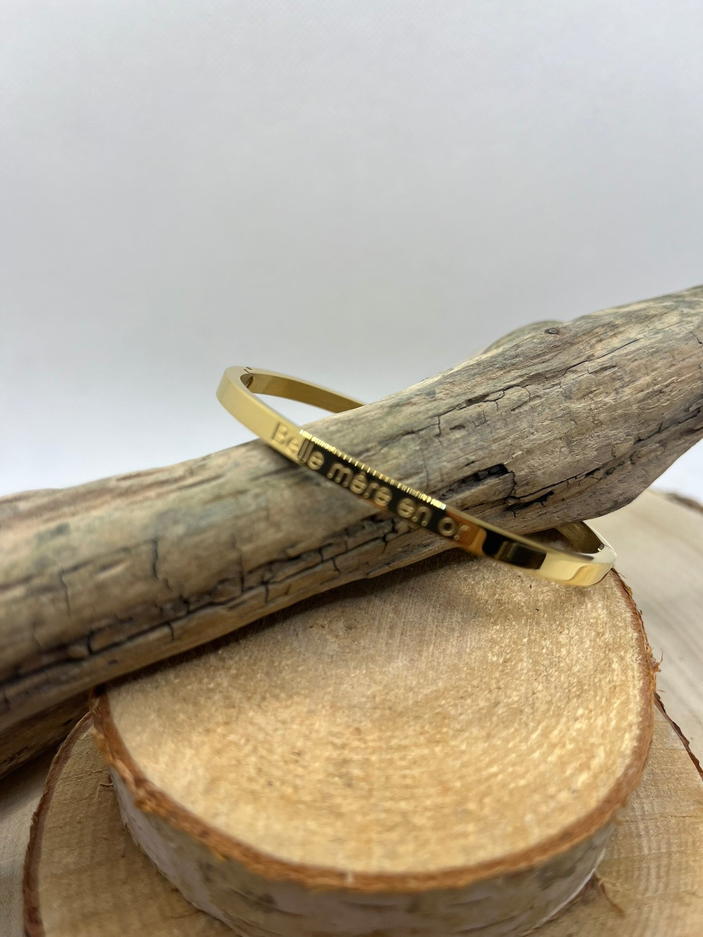 Bracelet Jonc à méssage ( Belle mère en Or ) - Acier inoxydable en Doré ou en Argenté