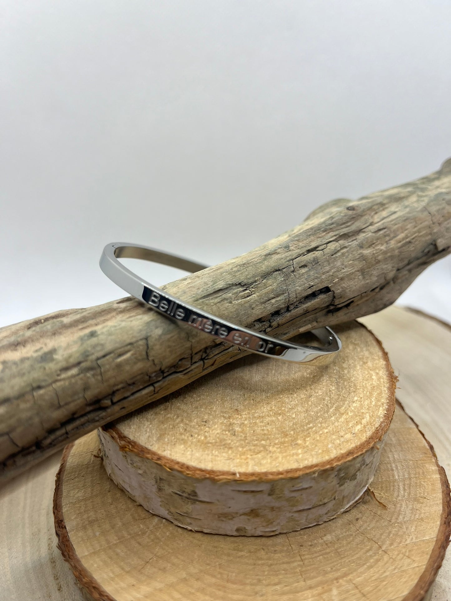 Bracelet Jonc à méssage ( Belle mère en Or ) - Acier inoxydable en Doré ou en Argenté