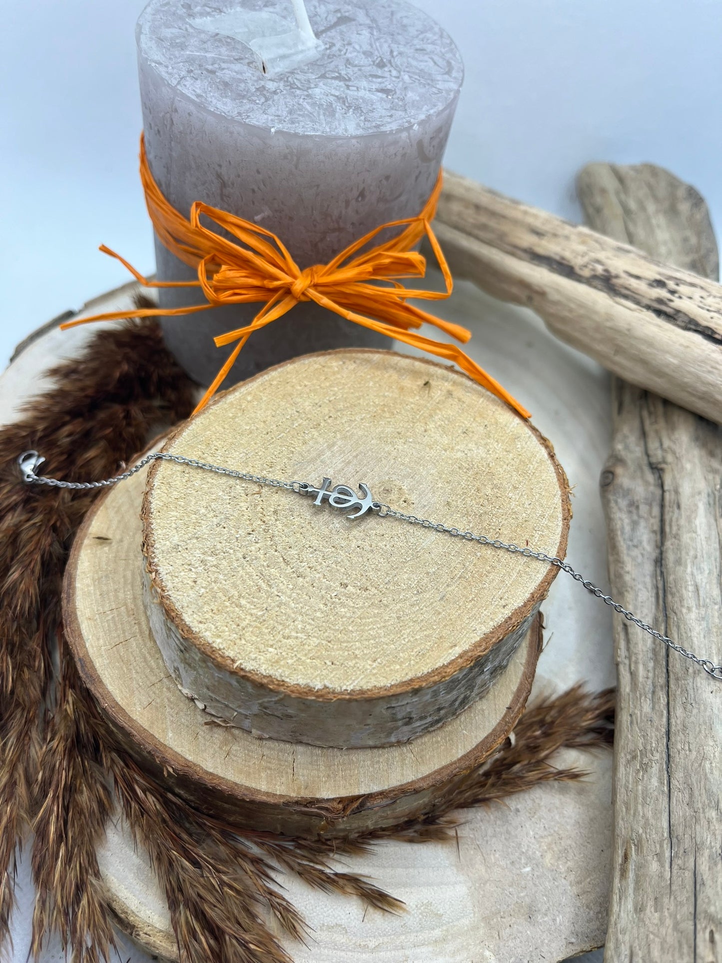 Bracelet chaine fine Croix de camargue - Acier inoxydable Doré ou en Argenté