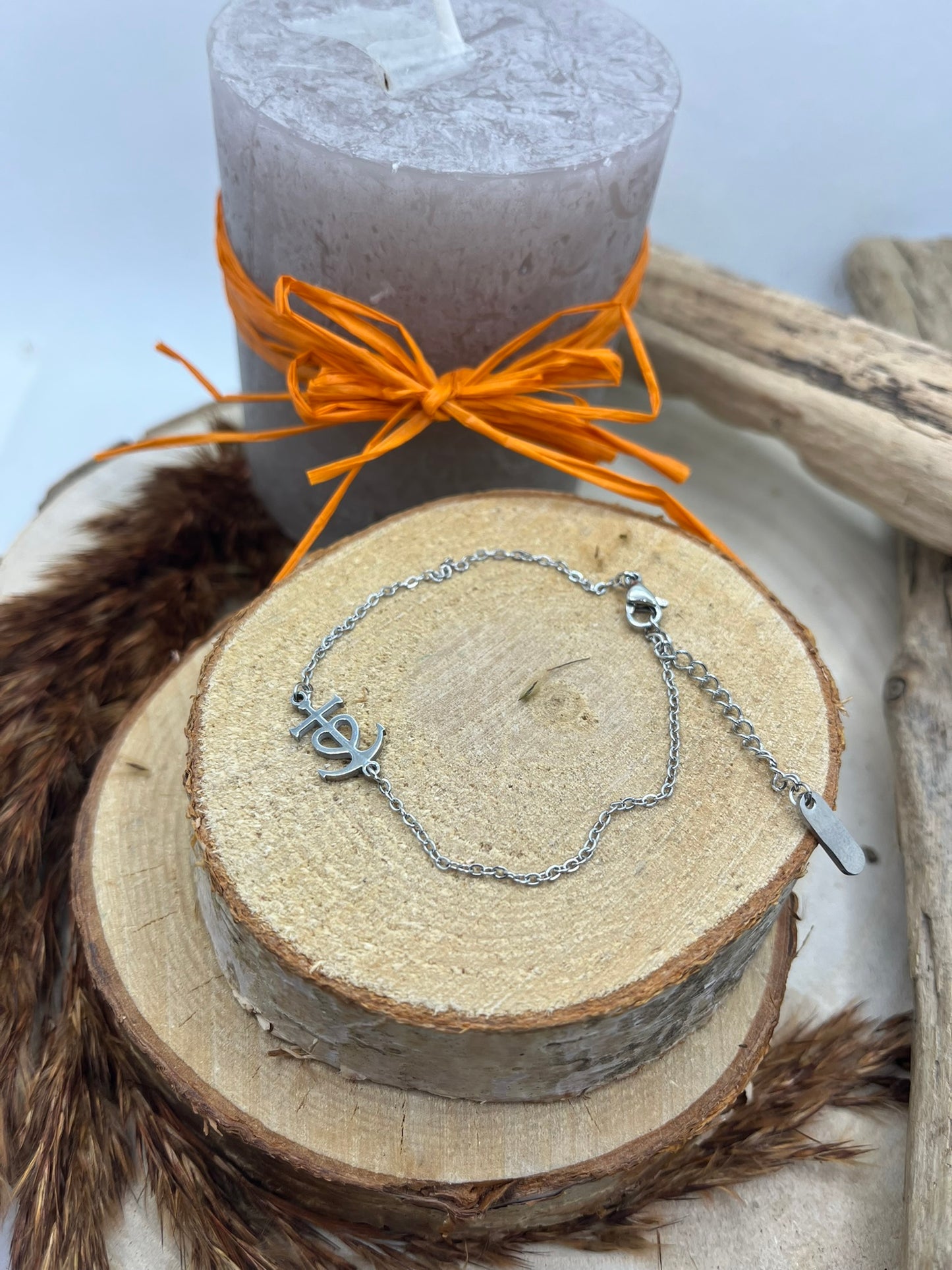 Bracelet chaine fine Croix de camargue - Acier inoxydable Doré ou en Argenté