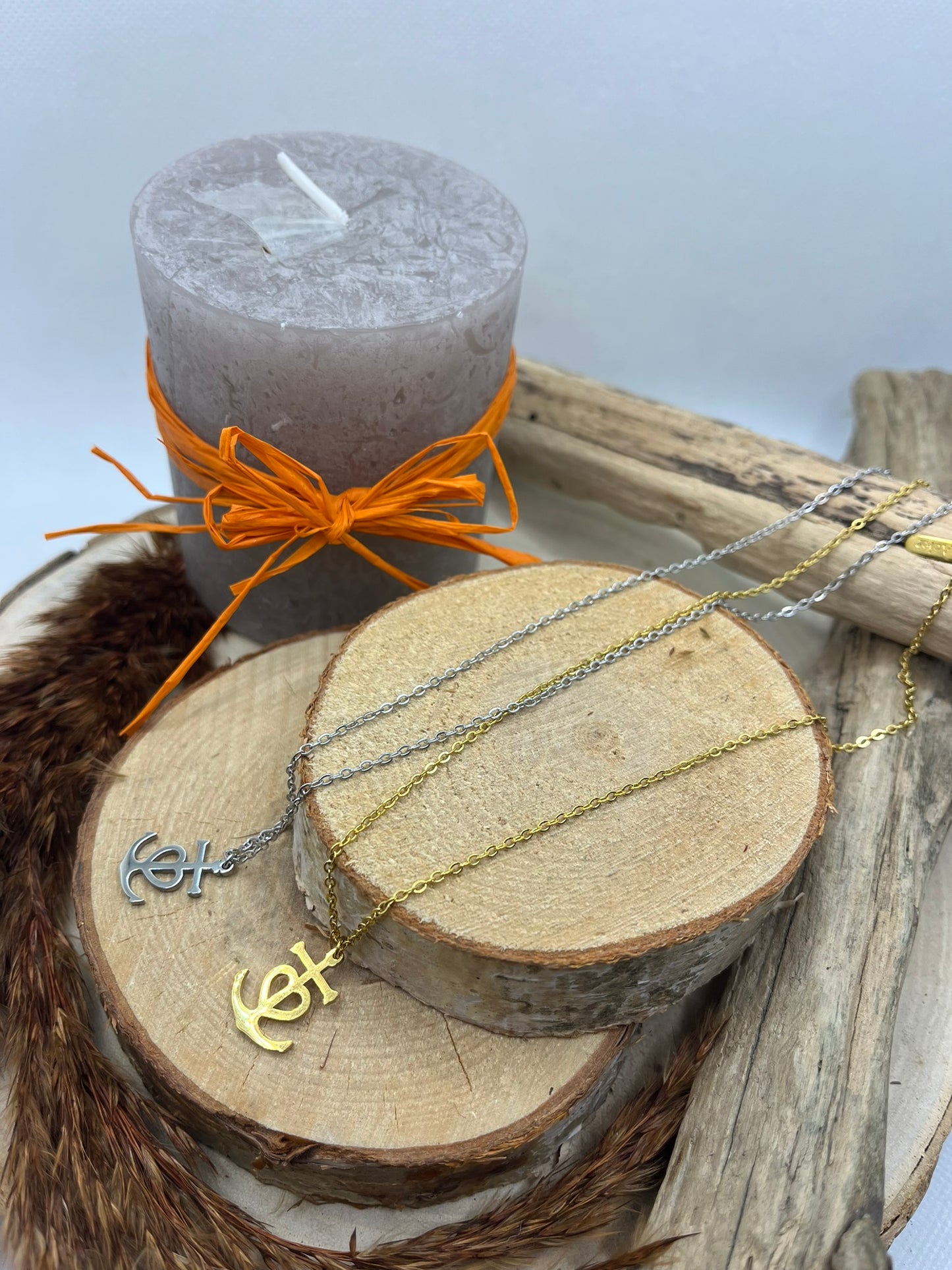 Collier chaine fine Pendentif Crois de Camargue - Acier inoxydable Doré ou en argenté