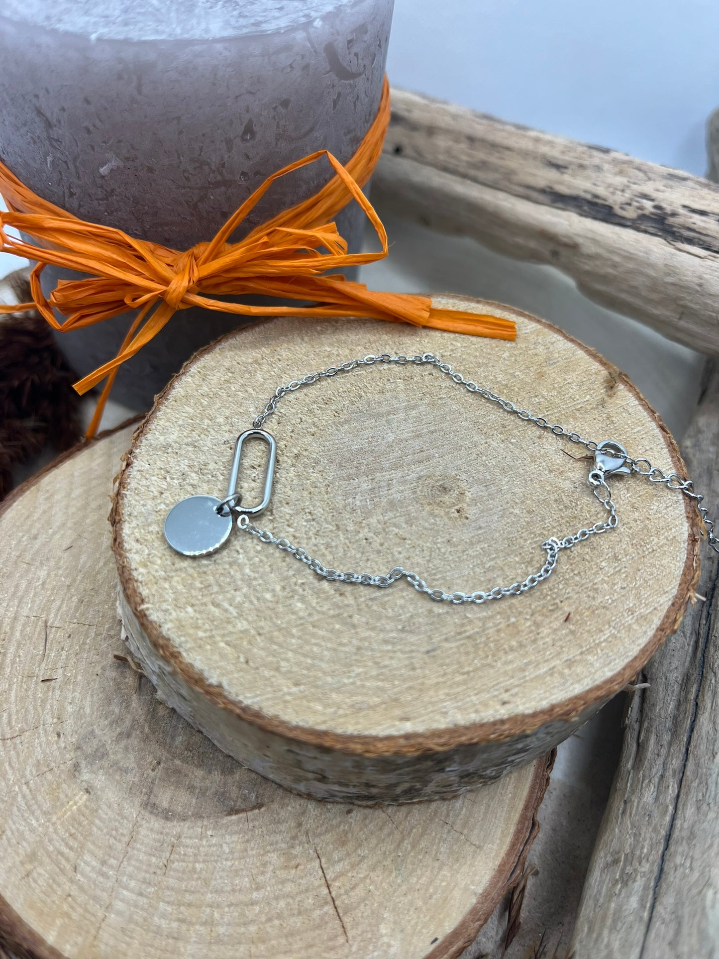 Bracelet Charme sur chaine fine - Acier innoxydable Doré ou en Argenté