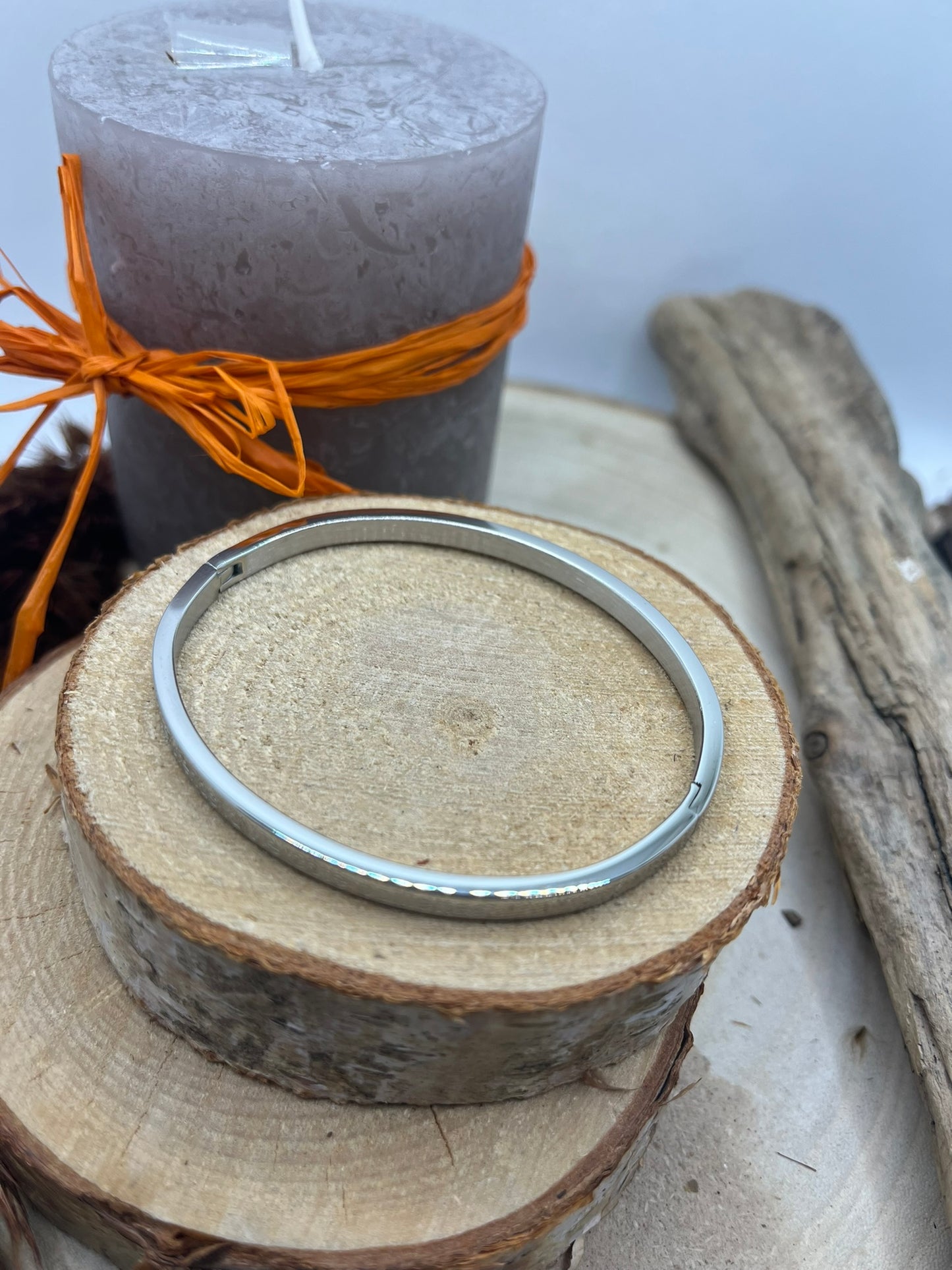Bracelet Jonc à message ( Je prends la vie côté paillettes ) Acier inoxydable Doré ou en argenté