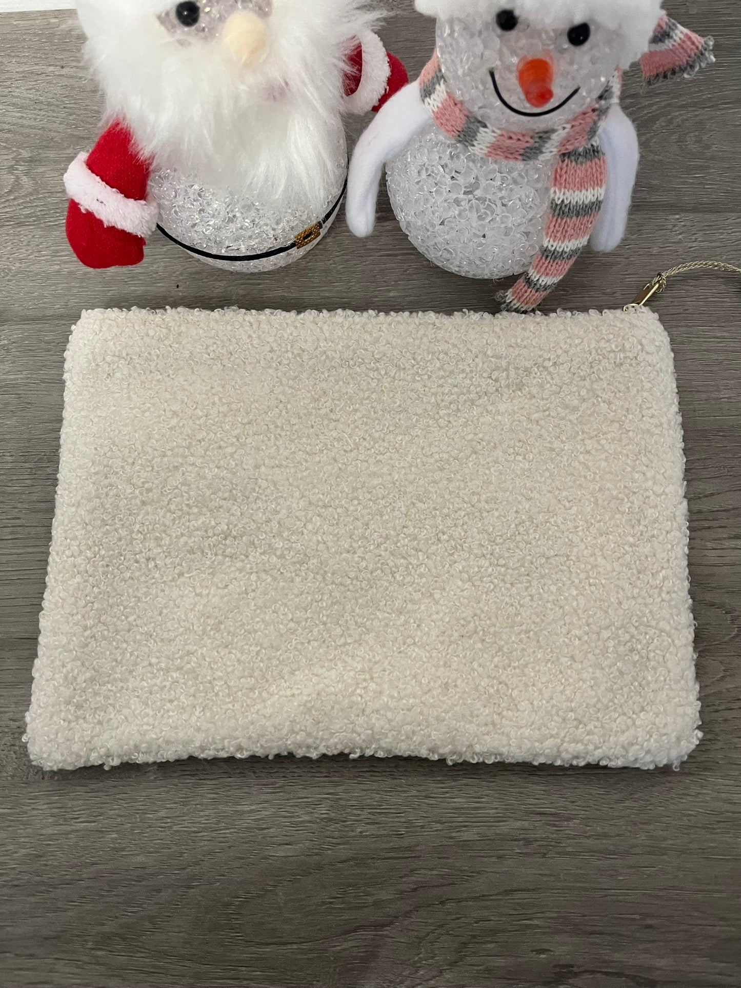 Trousse Pochette à message (JE SUIS LA MEILLEURE) douce avec pompon doré - fermeture éclaire, idée cadeau pour femme et pour fille