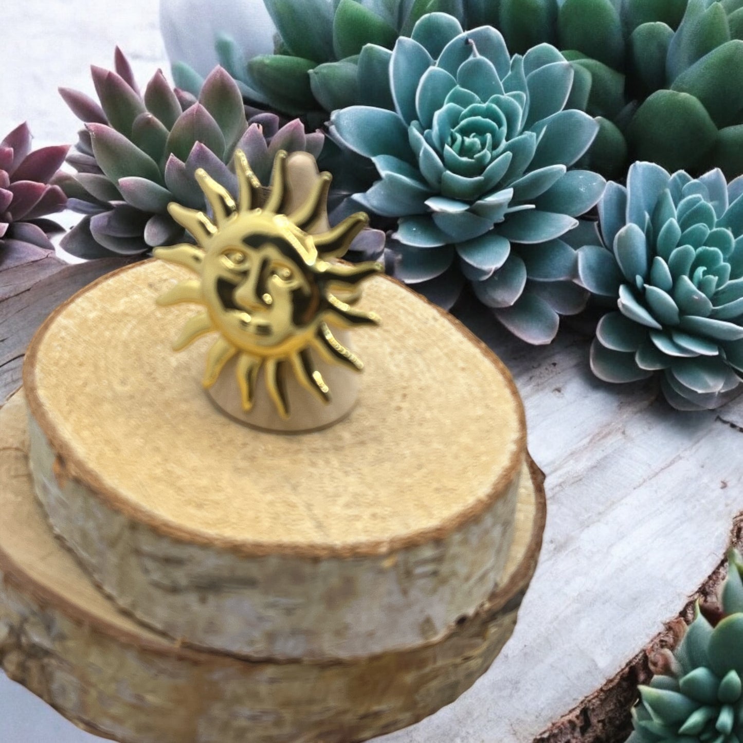 Bague Soleil - Tendance - Réglable - Acier inoxydable