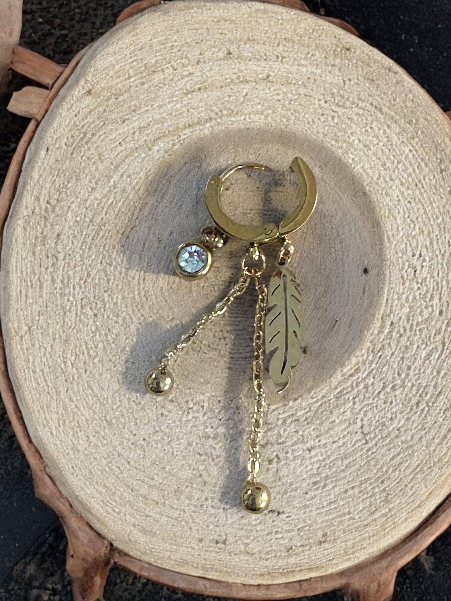 Boucles d'oreilles Créole Ornés de Pendentif Chic - Acier inoxydable Doré ou Argenté