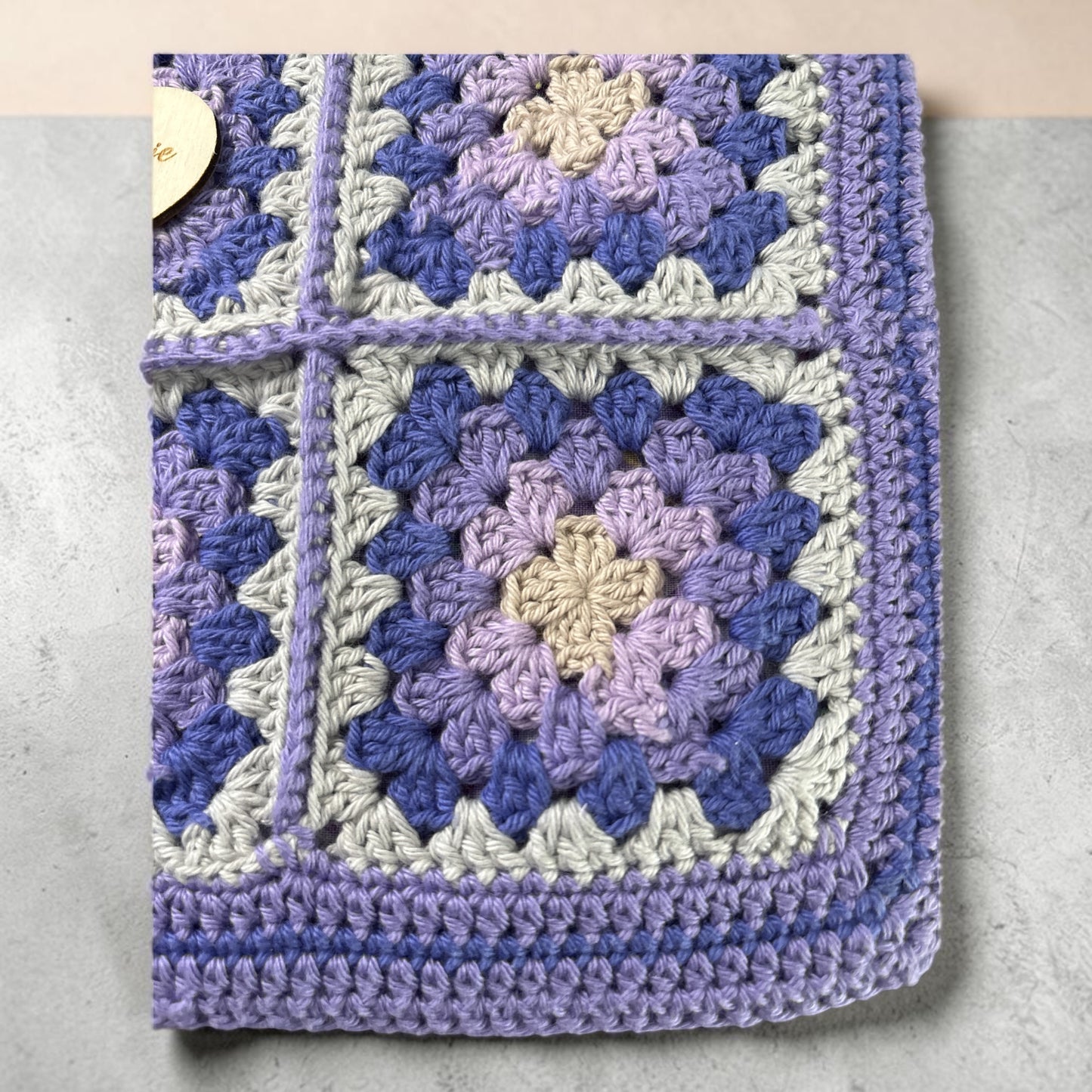 Pochette Crochet avec son coeur "Maman je t'aime" Fait main